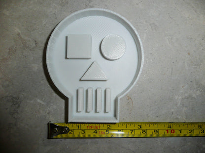 Skull Detailed Square And Round Eye Halloween Cookie Cutter Made In USA PR2140