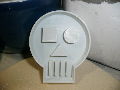 Skull Detailed Square And Round Eye Halloween Cookie Cutter Made In USA PR2140
