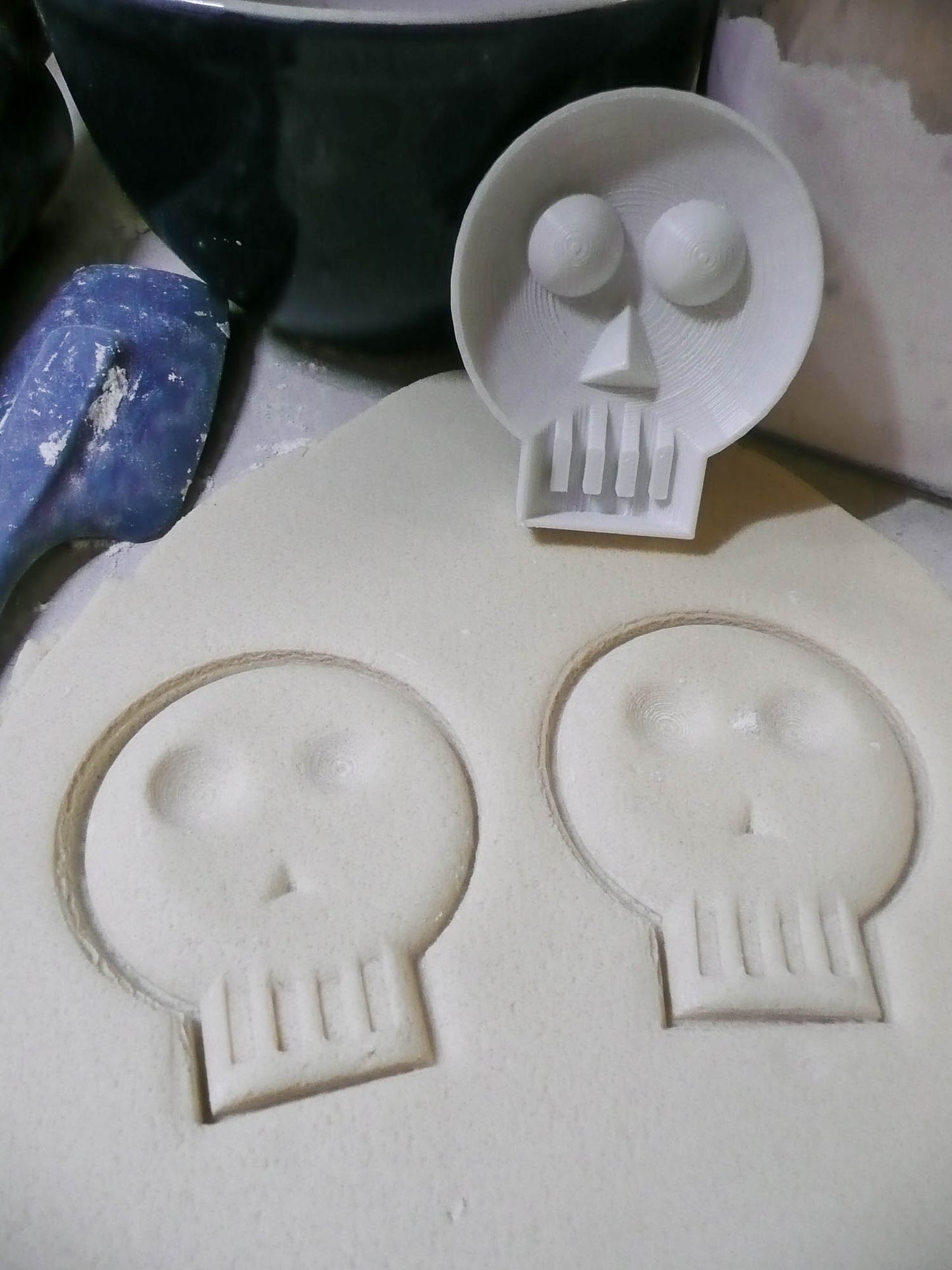 Skull With Round Eyes Halloween Day Of The Dead Cookie Cutter Made In USA PR2141