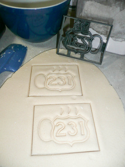 Route 231 Sign Coffee Mug Tea Cup With Steam Cookie Cutter Made In USA PR3030