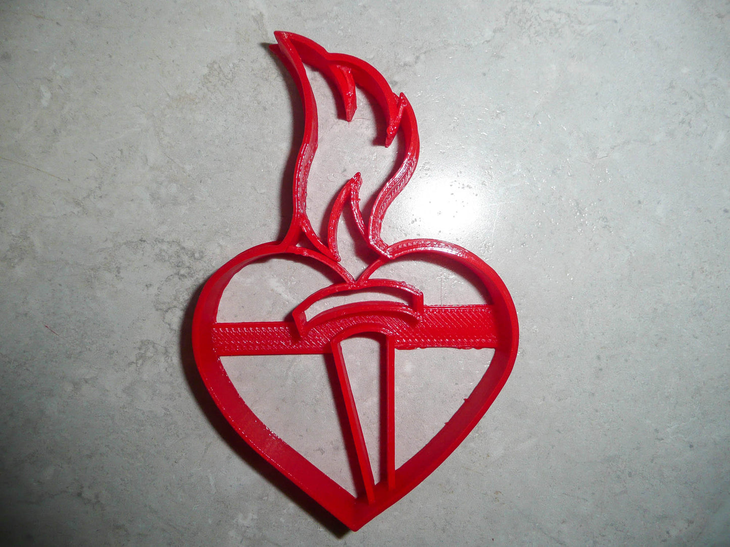 Heart Flaming Torch American Heart Assoc Cookie Cutter Made In USA PR3032