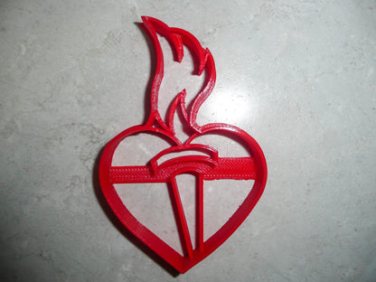 Heart Flaming Torch American Heart Assoc Cookie Cutter Made In USA PR3032