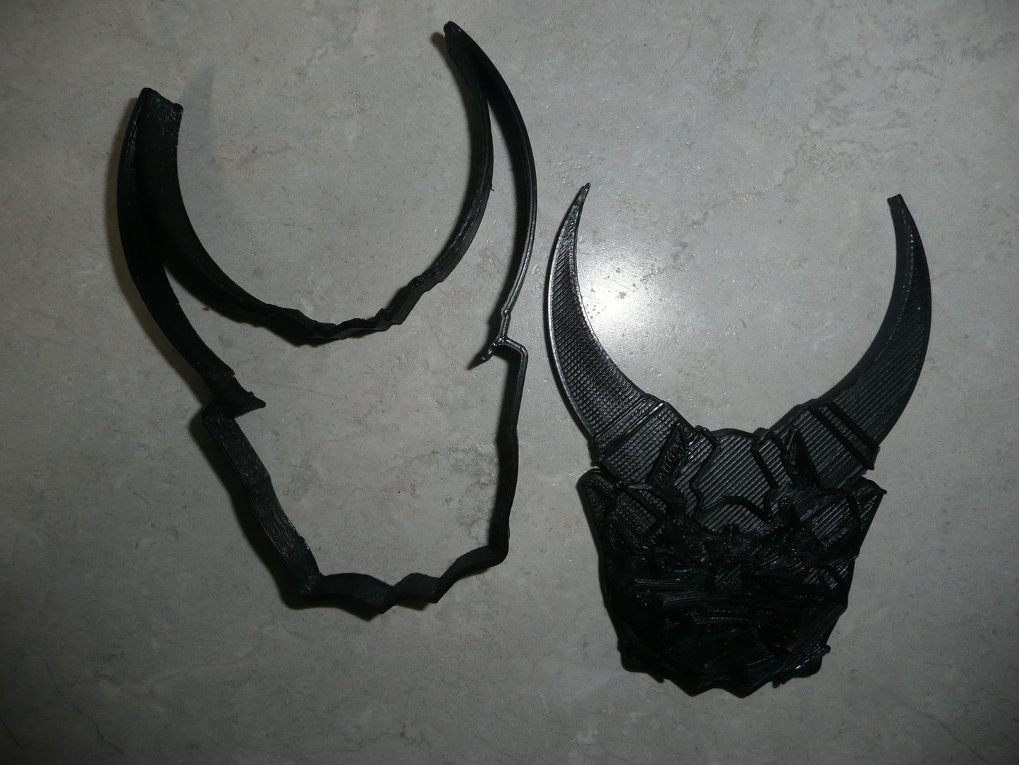 Oni Mask Japanese Samurai Horns 2 PC Stamp And Cookie Cutter Made In USA PR2308