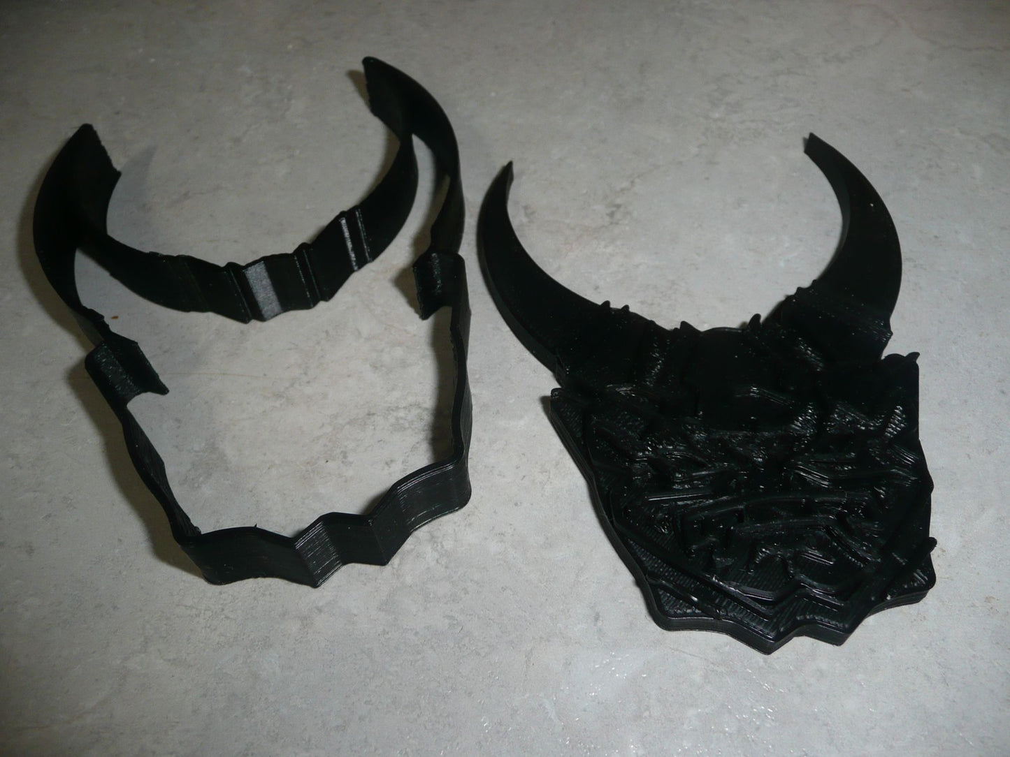 Oni Mask Japanese Samurai Horns 2 PC Stamp And Cookie Cutter Made In USA PR2308
