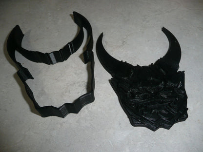 Oni Mask Japanese Samurai Horns 2 PC Stamp And Cookie Cutter Made In USA PR2308