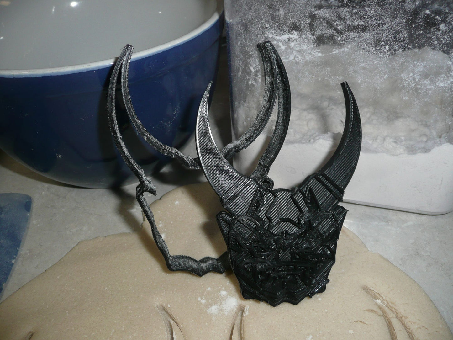 Oni Mask Japanese Samurai Horns 2 PC Stamp And Cookie Cutter Made In USA PR2308