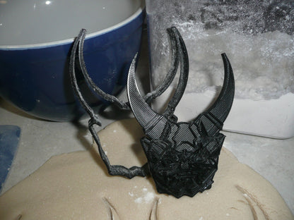 Oni Mask Japanese Samurai Horns 2 PC Stamp And Cookie Cutter Made In USA PR2308