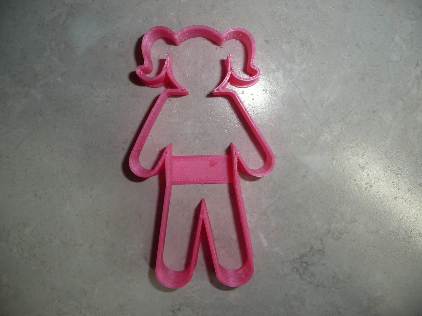 Girl with Pigtails Full Body Outline Cookie Cutter Made In USA PR2283
