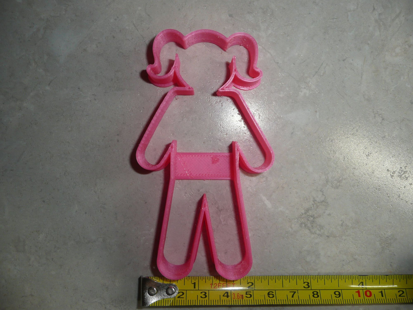 Girl with Pigtails Full Body Outline Cookie Cutter Made In USA PR2283