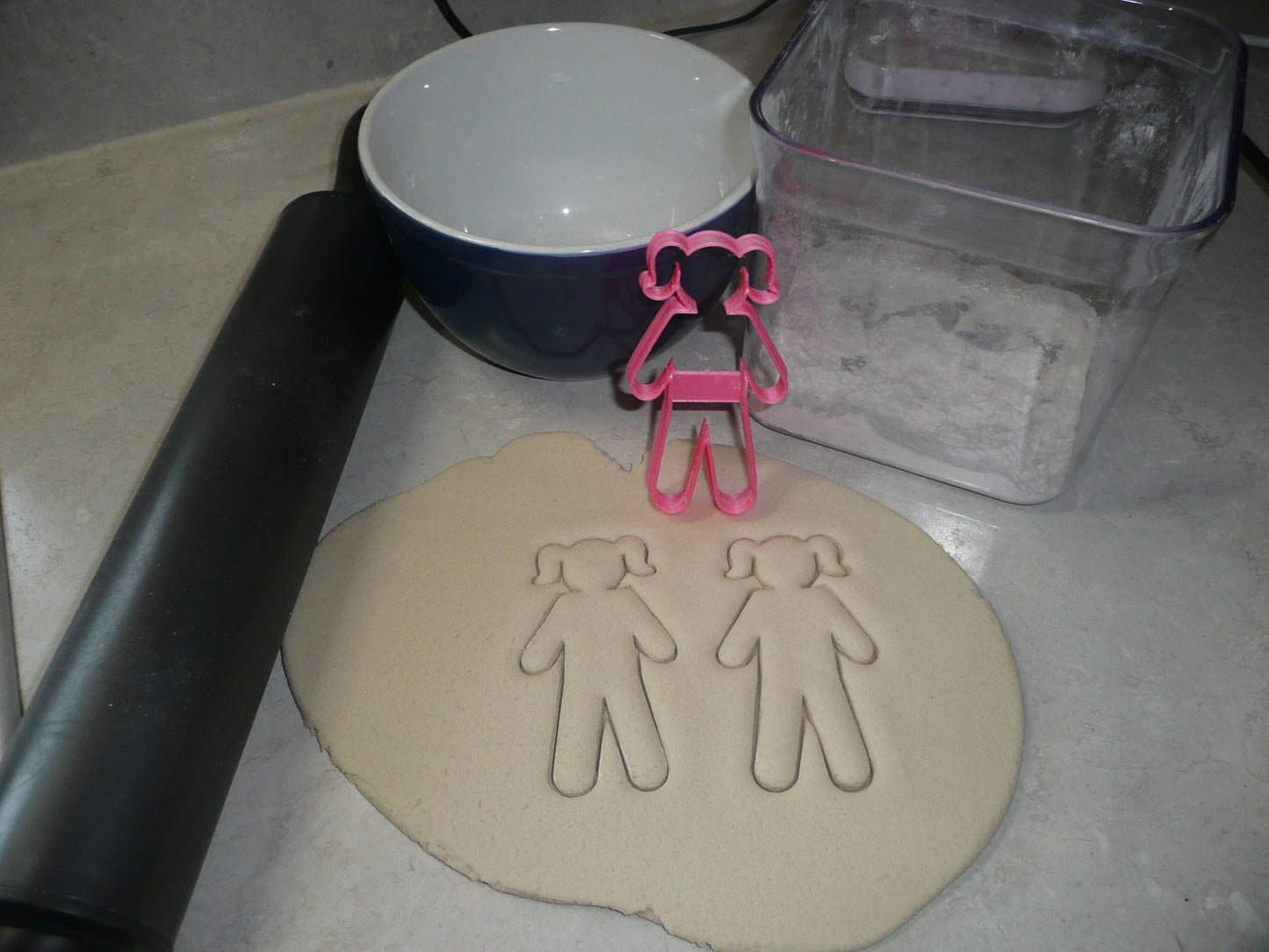 Girl with Pigtails Full Body Outline Cookie Cutter Made In USA PR2283