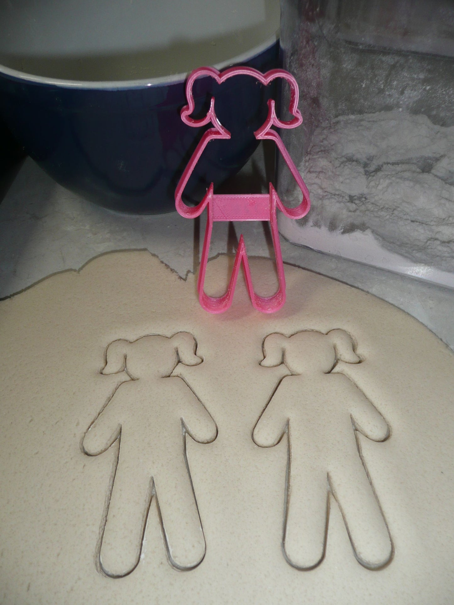 Girl with Pigtails Full Body Outline Cookie Cutter Made In USA PR2283