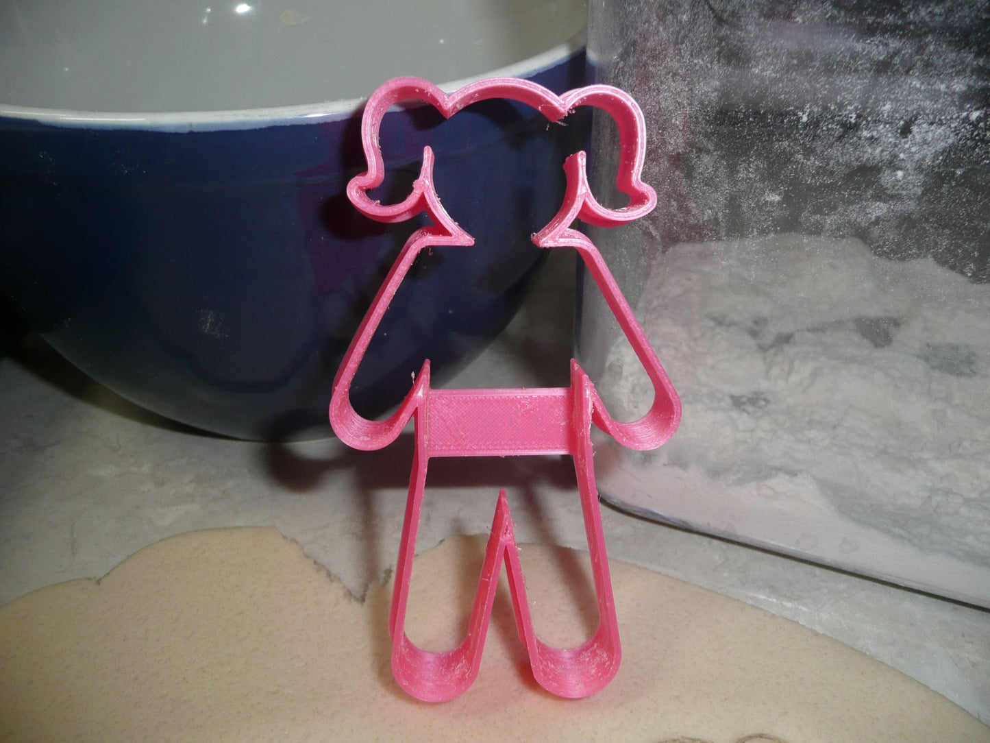Girl with Pigtails Full Body Outline Cookie Cutter Made In USA PR2283