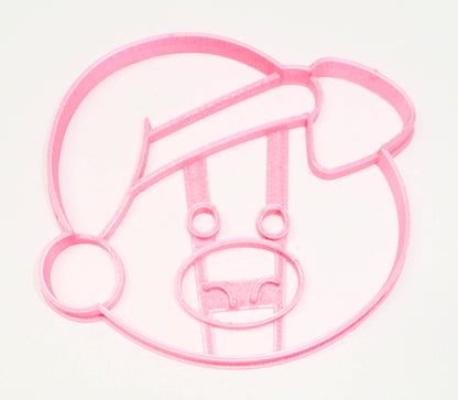 Santa Pig Head Farm Animal Christmas Cookie Cutter Made In USA PR2294