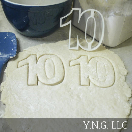 Number 10 Ten Birthday Anniversary Event Cookie Cutter Made in USA PR108-10