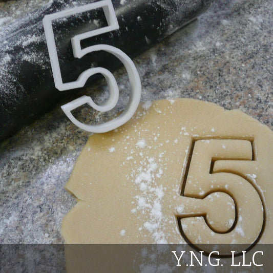 Number 5 Five Cookie Cutter Baking Tool 3D Printed USA PR108-5