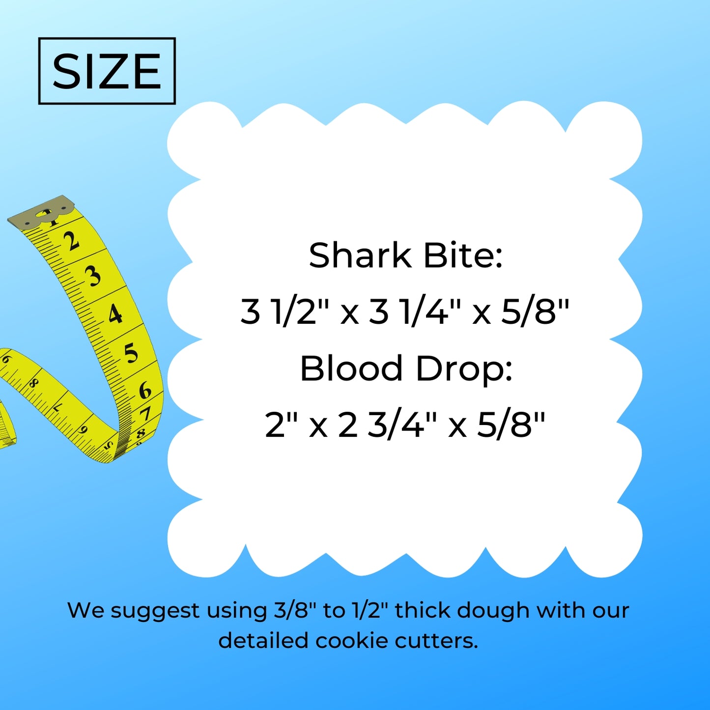 Shark Week Killer Bite Set Of 2 Cookie Cutters Made In USA PR1835
