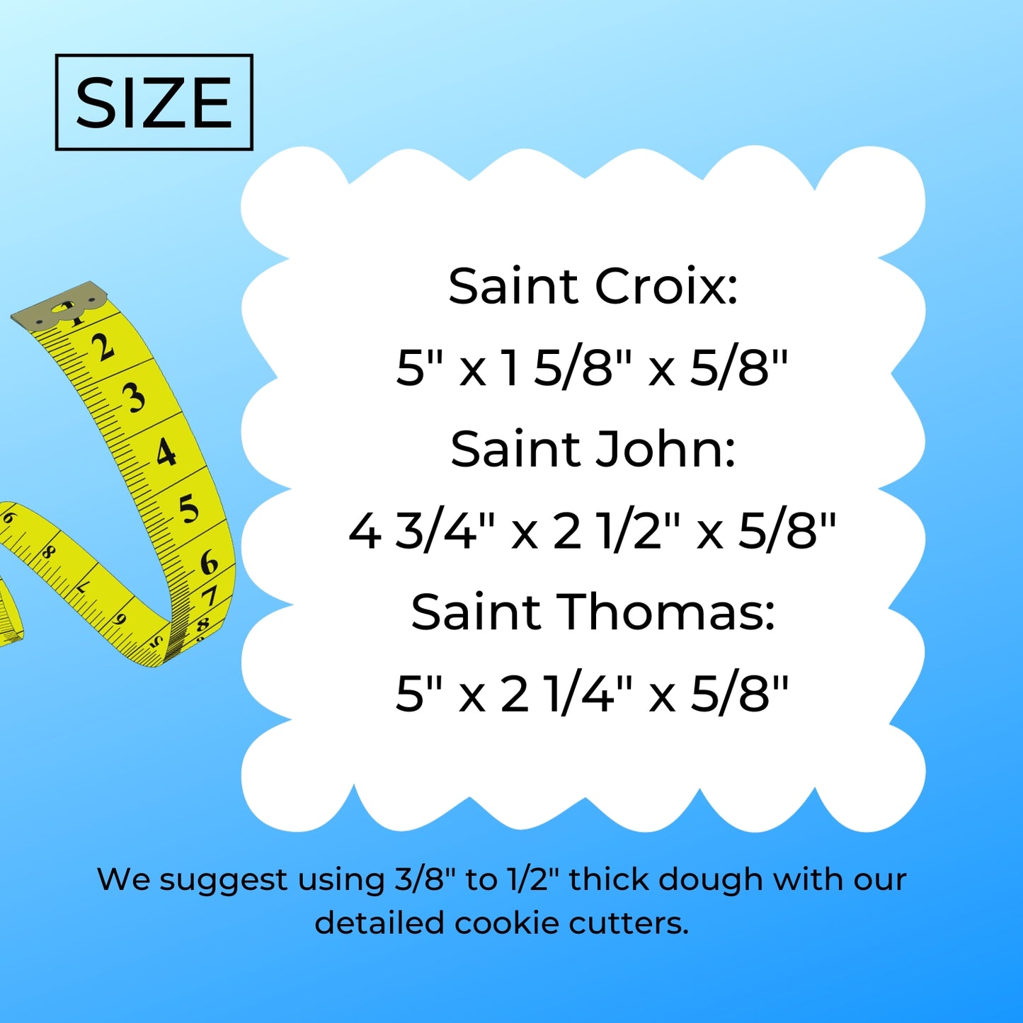 US Virgin Islands St Croix John Thomas Set Of 3 Cookie Cutters USA PR1836