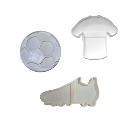 Soccer Player Outfit Uniform Set Of 3 Cookie Cutters Made In USA PR1919