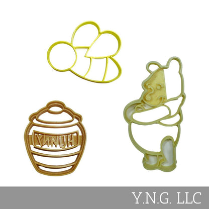 Mommy To Bee Pooh Baby Shower Set Of 3 Cookie Cutters Made In The USA PR1960