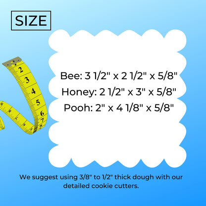 Mommy To Bee Pooh Baby Shower Set Of 3 Cookie Cutters Made In The USA PR1960