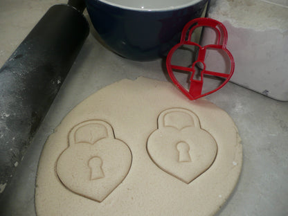 Key To My Heart Padlock Valentines Set Of 3 Cookie Cutters Made In USA PR1974