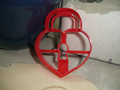 Key To My Heart Padlock Valentines Set Of 3 Cookie Cutters Made In USA PR1974