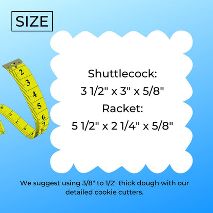 Badminton Shuttlecock And Racket Set Of 2 Cookie Cutters Made In USA PR1977