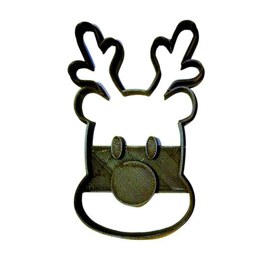 6x Rudolph Reindeer Face Fondant Cutter Cupcake Topper 1.75 IN USA FD2032