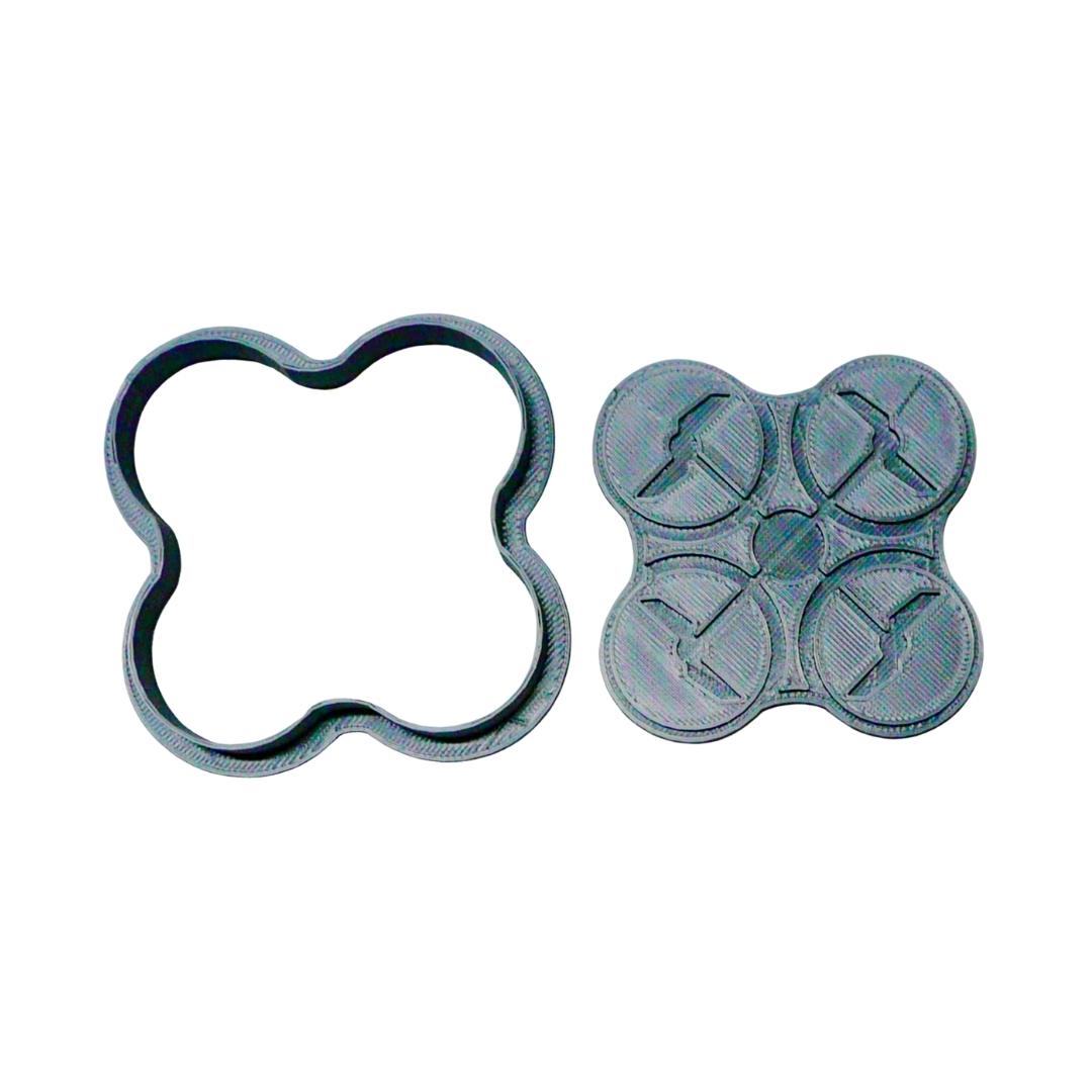 Drone Outline With Detail Stamp 2 Piece Cookie Cutter Made In USA PR2039