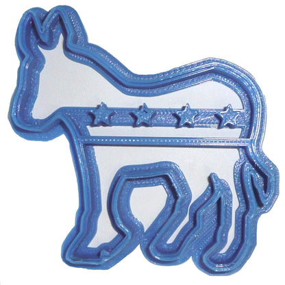 6x Democrat Donkey Fondant Cutter Cupcake Topper 1.75 IN USA FD2136