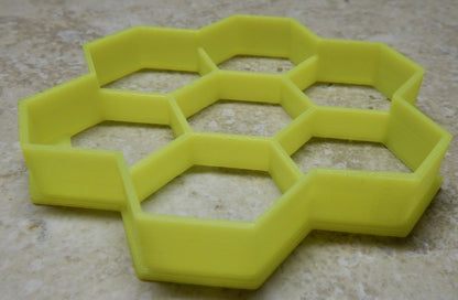 6x Honeycomb Shape Bee Fondant Cutter Cupcake Topper 1.75 IN USA FD2144