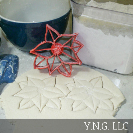 Poinsettia Plant Foliage Christmas Star Flower Cookie Cutter Made In USA PR2229