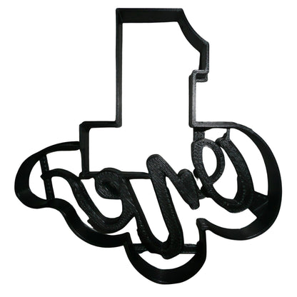 Number One 1 With Word Birthday Anniversary Cookie Cutter Made In USA PR2402