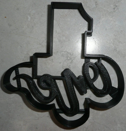 Number One 1 With Word Birthday Anniversary Cookie Cutter Made In USA PR2402