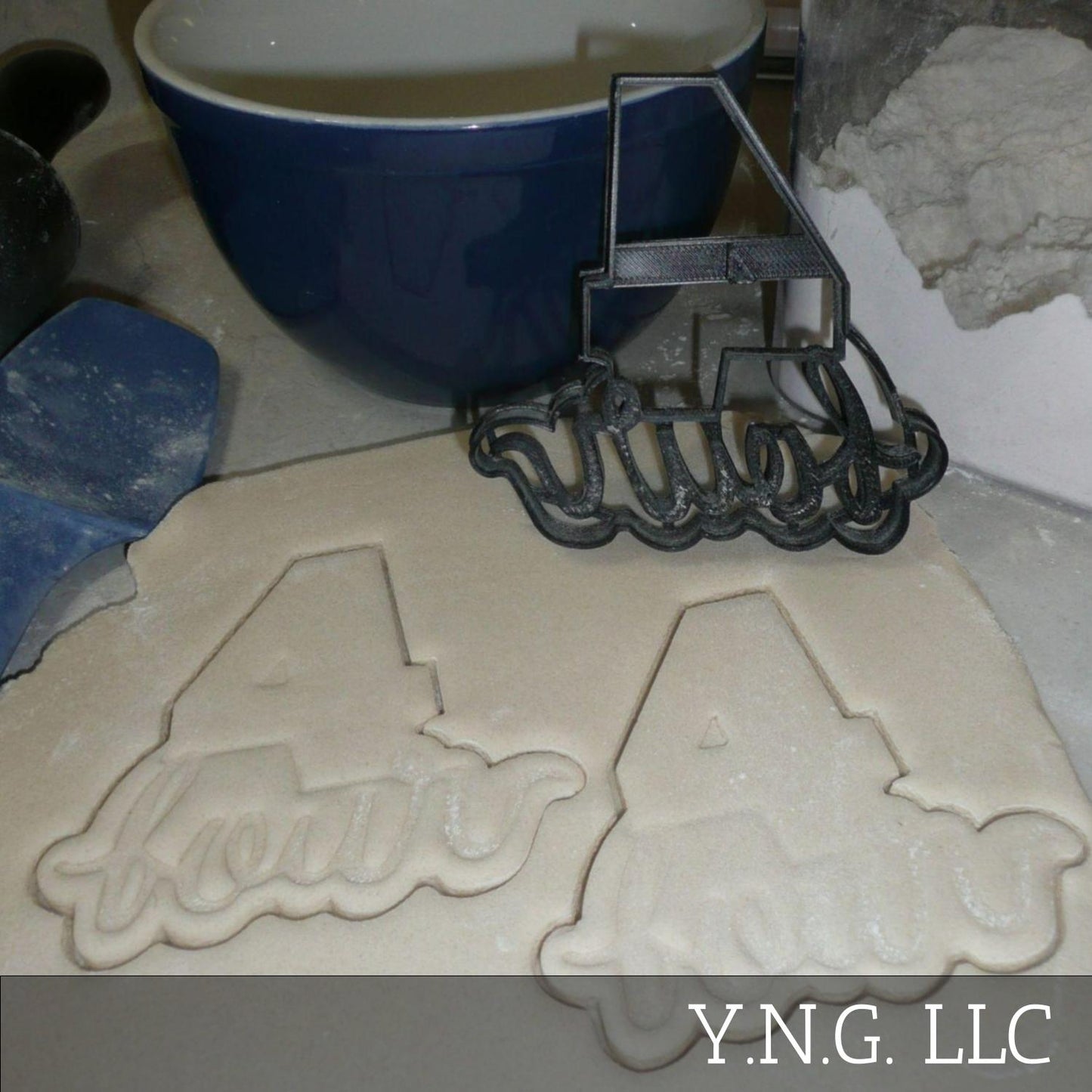 Number Four 4 With Word Birthday Anniversary Cookie Cutter Made In USA PR2405