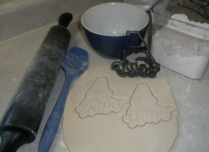 Number Four 4 With Word Birthday Anniversary Cookie Cutter Made In USA PR2405