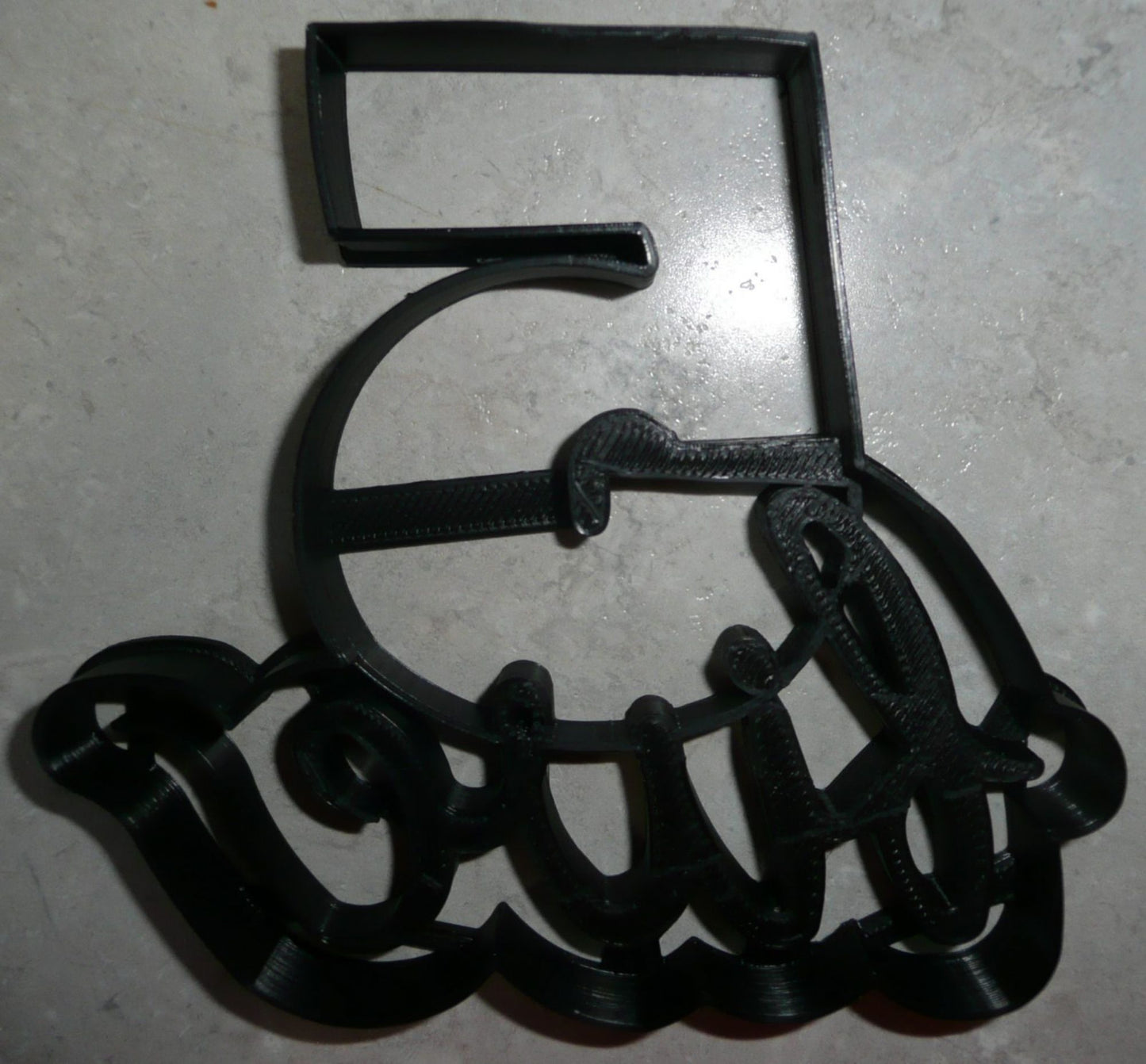 Number Five 5 With Word Birthday Anniversary Cookie Cutter Made In USA PR2406