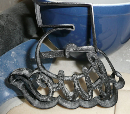 Number Five 5 With Word Birthday Anniversary Cookie Cutter Made In USA PR2406