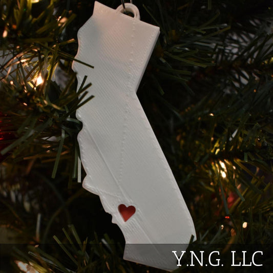 California State Los Angeles Heart Ornament Christmas Decor USA PR244-CA