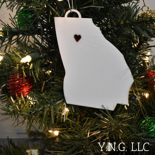 Georgia State Atlanta Heart Ornament Christmas Decor USA PR244-GA
