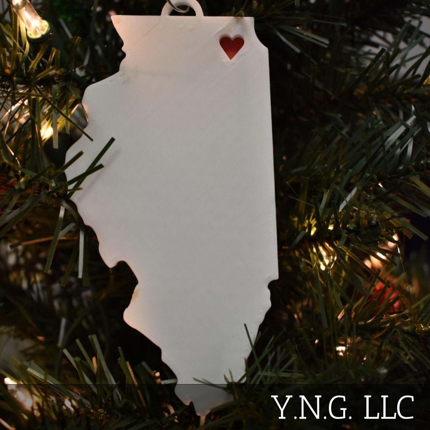 Illinois State Chicago Heart Ornament Christmas Decor USA PR244-IL