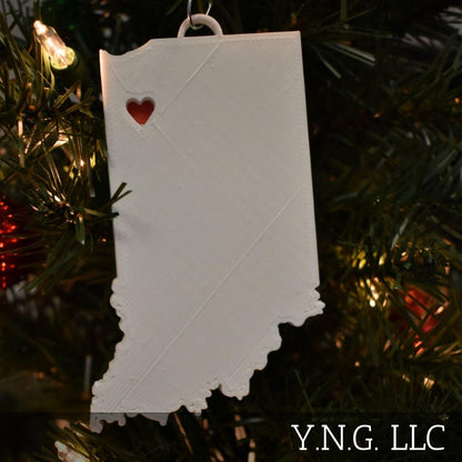 Indiana State Rensselaer Heart Ornament Christmas Decor USA PR244-IN