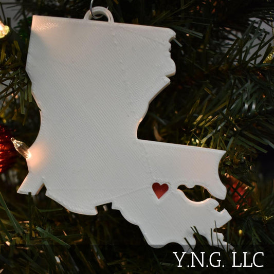 Louisiana State Baton Rouge Heart Ornament Christmas Decor USA PR244-LA