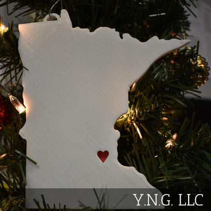 Minnesota State Saint Paul Heart Ornament Holiday Christmas Decor USA PR244-MN