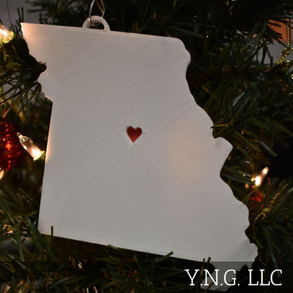 Missouri State Jefferson City Heart Ornament Christmas Decor USA PR244-MO