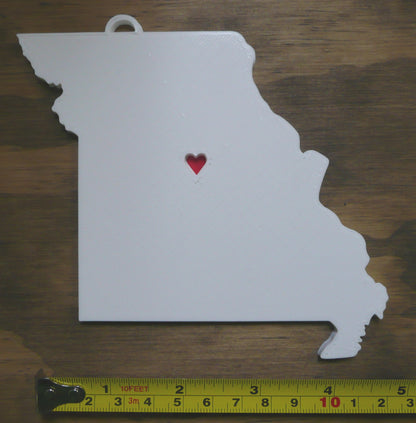 Missouri State Jefferson City Heart Ornament Christmas Decor USA PR244-MO
