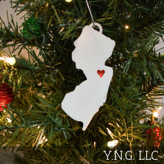 New Jersey State Trenton Heart Ornament Christmas Decor USA PR244-NJ