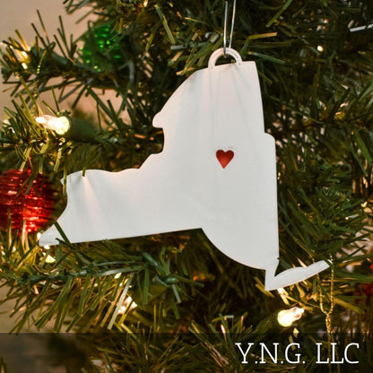 New York State Albany Heart Ornament Christmas Decor USA PR244-NY