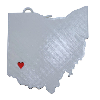 Ohio State Cincinnati Heart Ornament Christmas Decor USA PR244-OH