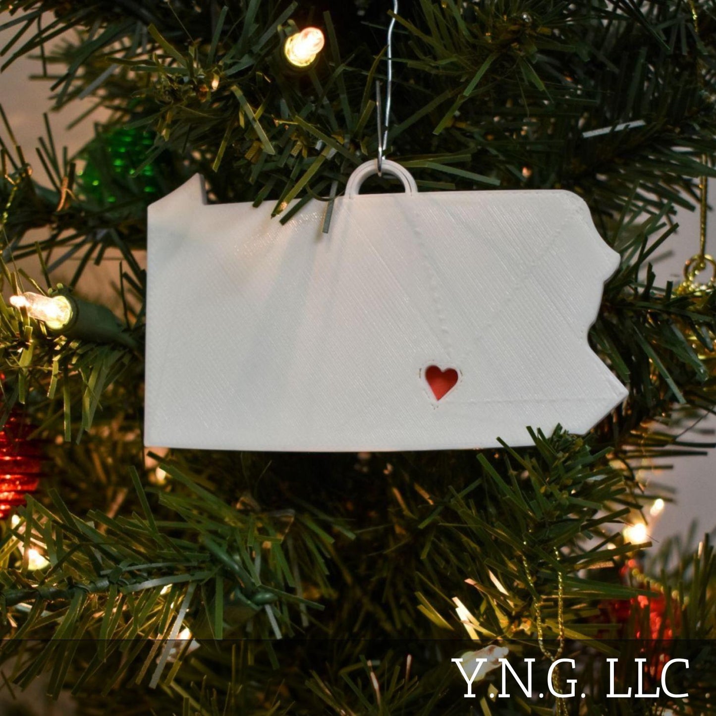 Pennsylvania State Harrisburg Heart Ornament Christmas Decor USA PR244-PA